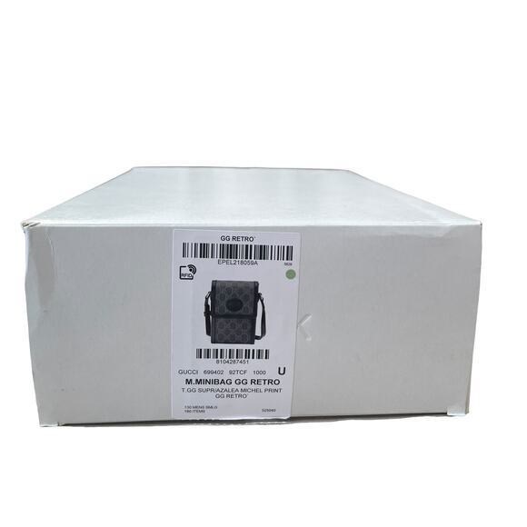 GUCCI GG Retro Mini Crossbody Bag with Interlocking G Black Logo Canvas NEW - Picture 10 of 12